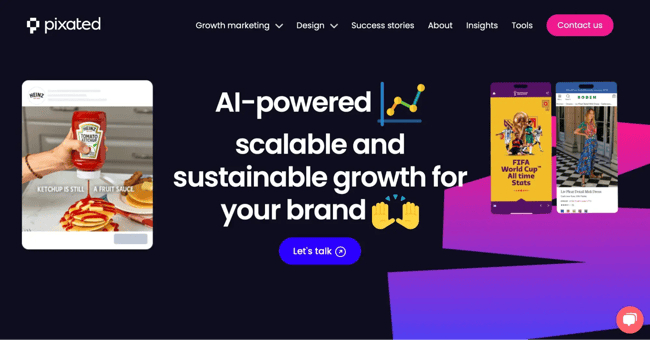 digital marketing website, pixated